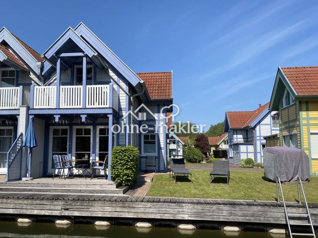 Ferienhaus mit eigenem Bootssteg im Hafendorf Rheinsberg