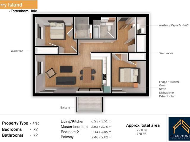 Ferry Island, Station Road London N17, 2 bed flat to rent, £2,600 pcm | PrimeLocation