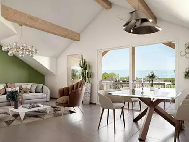 Féternes 74500 Achat / Vente appartement 4 pièces t4 au dernier étage terrasse