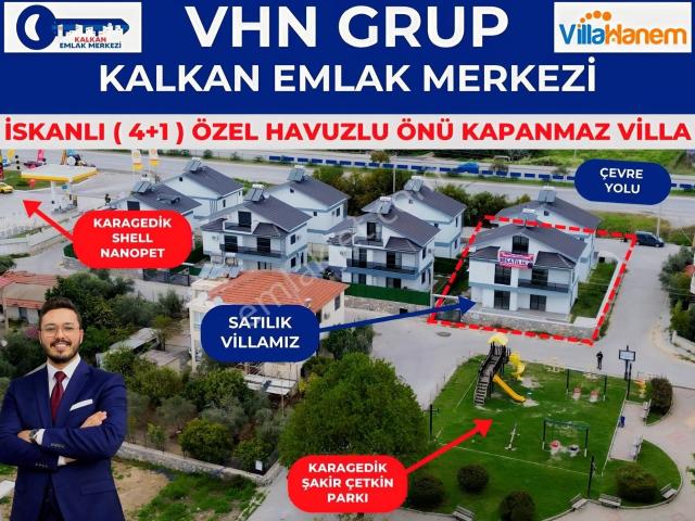 Fethiye Karagedik 4+1 Tripleks Villa Köşe Parsel Önü Park