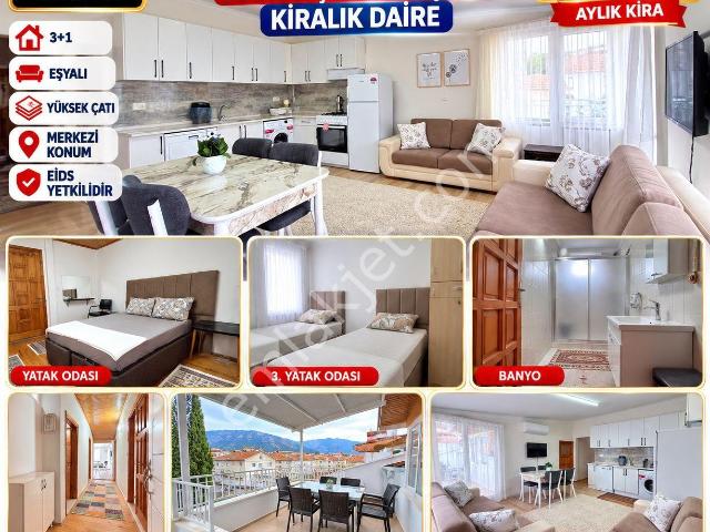 Fethiye Tuzla Mah Eşyali Kiralik 3+1 Yuksek Catı Daire Merkezı Konumda