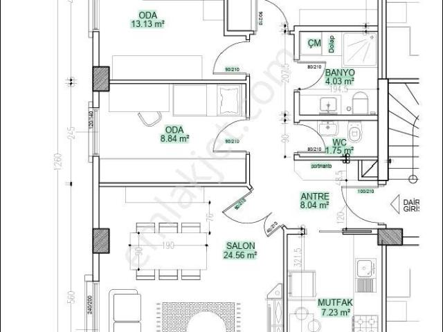 Fidanlıkta Dönüşüm Projesi Planı Hazır 40m2 Arsa Paylı Üst Kat