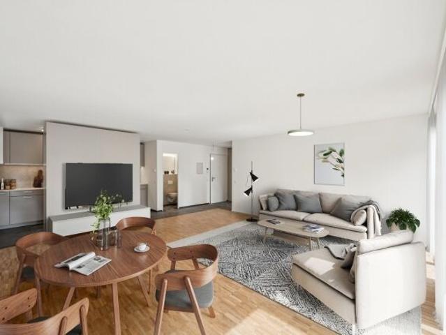 First occupancy after renovation spacious apartment with seating area