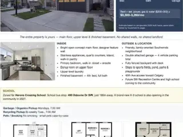 For Rent 4 Bedroom House Airdrie AB DS104470716