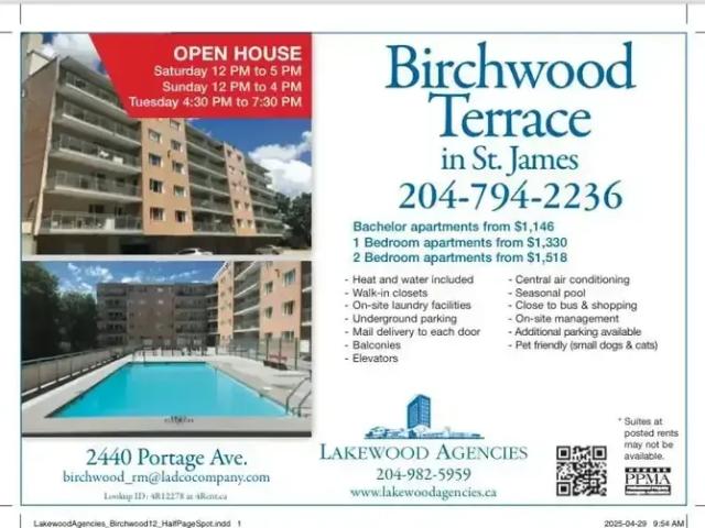 For Rent 1 Bedroom Apartment Winnipeg MB DS96587109