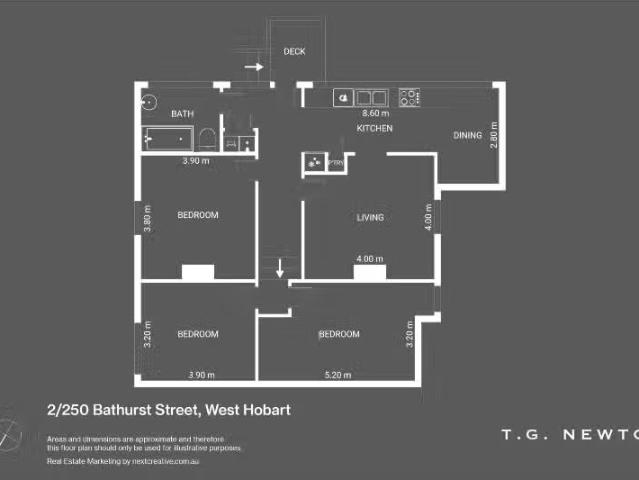 Charming 2/250 Bathurst Street, WEST HOBART Apartment for rent.