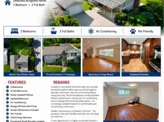 For Rent 3 Bedroom House Burnaby BC DS105581127