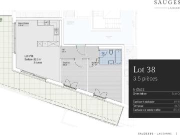 For rent – New penthouse apartment of 70m2 + 47m2 terrace