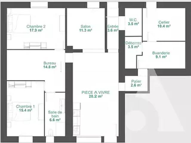 Foucherans 39100 Achat / Vente appartement 4 pièces t4 au dernier étage terrasse