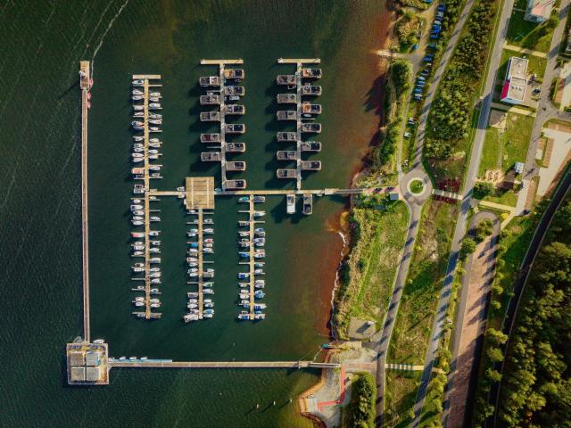 Floating house on the water