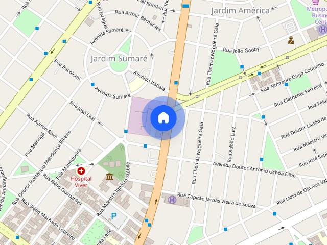 Flat com 1 Quarto para alugar, 40m² Jardim América