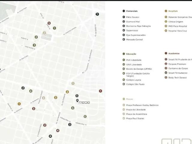 Flat para Venda em Belo Horizonte/MG Cidade Jardim 1 Quartos