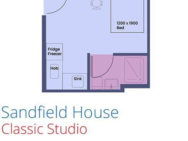 Flat 415, Sandfield House, 5. Studio to rent £737 pcm £170 pw