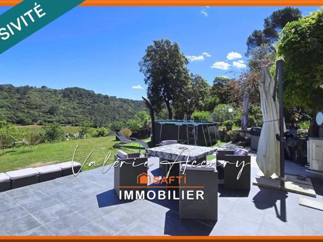 Flassans sur Issole: Bas de villa de 104 m² sur un terrain de 956 m², piscine hors sol, terrain de boule, atelier.