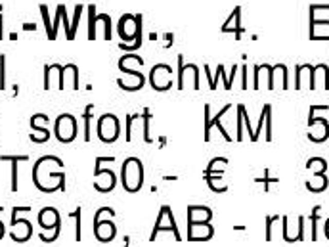 Flein, 2 Zi. Whg 4. Etage ohne Fahrstuhl, m. Schwimmbad/Sauna