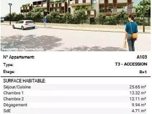 Frontignan 34110 Location appartement 3 pièces t3 parking