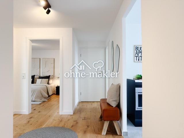 Frankfurt vor der Haustür: Helle 3 Zimmer Wohnung mit Parkett und Dachterrasse