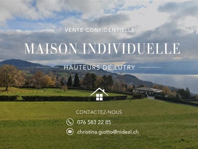 Villa zum Verkauf in den Höhen von Lutry – 7,5 Zimmer mit je 270 m², Blick auf den Genfersee