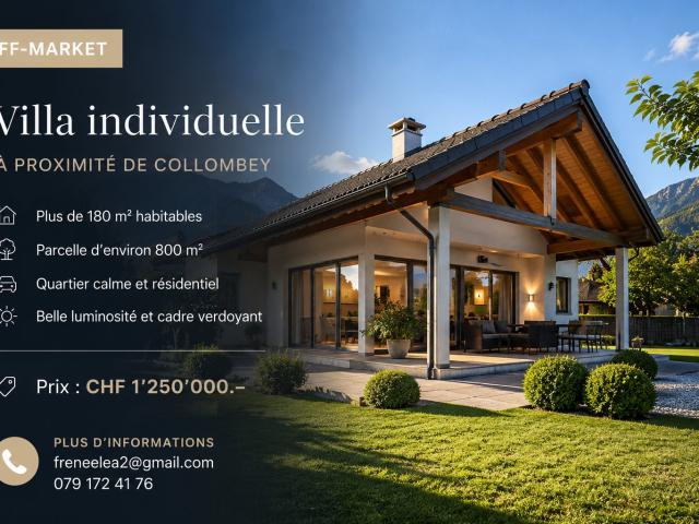 Freistehende Villa zum Verkauf in der Nähe von Collombey außer Markt