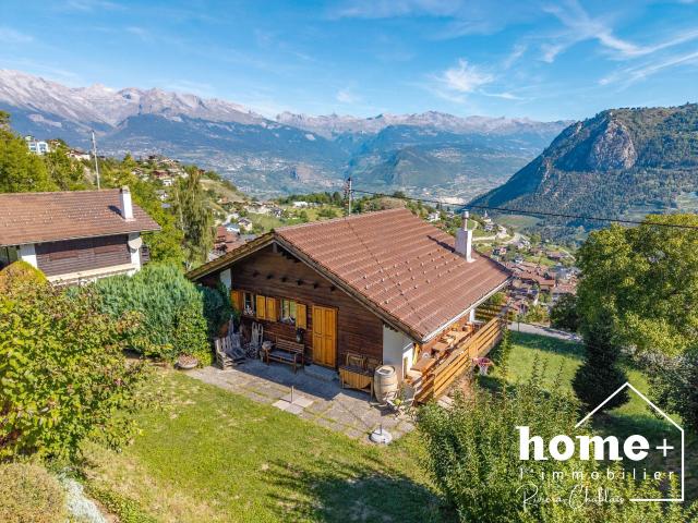 Freistehendes Chalet mit 4,5 Zimmern und außergewöhnlicher Panoramaaussicht, 10 Minuten von Sion entfernt