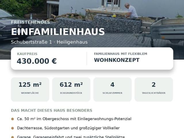 Freistehendes Einfamilienhaus mit Einlieger und Dachterrasse