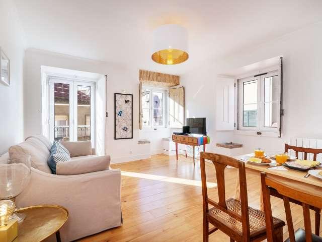 Fresco apartamento de 1 quarto para alugar na Lapa, Lisboa