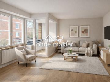 Frisch saniert! 2,5 Zi. Wohnung mit Südloggia & TG provisionsfrei