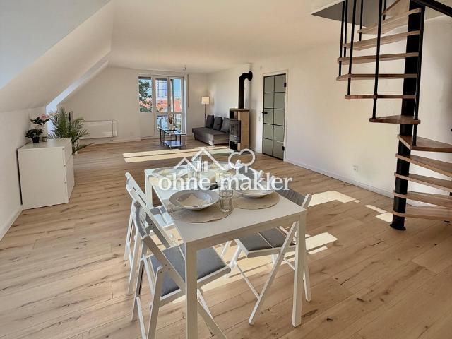 Frisch sanierte 3 ZKB Maisonette mit 2 Balkonen, Tiefgarage, Kamin in ruhiger Lage Provisionsfrei