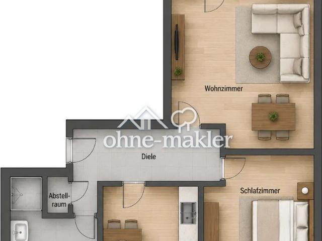 Frisch Sanierte 2 Zimmer Wohnung mit Einbauküche Nürnberg – ab sofort bezugsfrei
