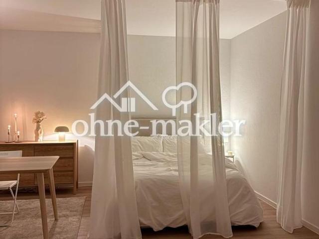 Frisch sanierte & voll möblierte 1 Zi.Whg mit Balkon fußläufig zum Schlosspark und Mainufer