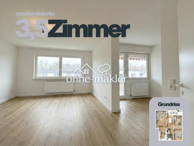 Frisch renoviert: Helle 3.5 Zi. Wohnung mit Süd Westbalkon & Garage – Provisionsfrei!