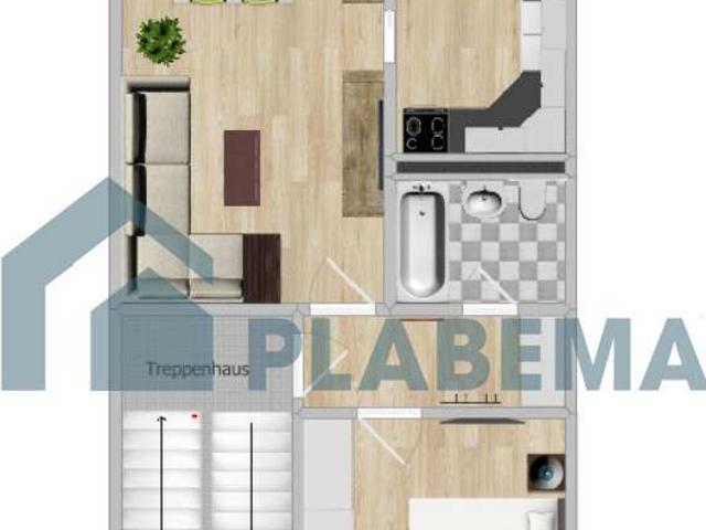 Frisch renoviert, 2 Zimmer, 1. OG, neue EBK möglich