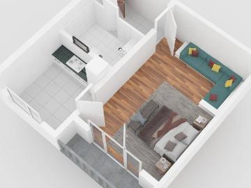 Frisch renovierte, 1,5 Raum Wohnung mit EBK und Balkon in Graz