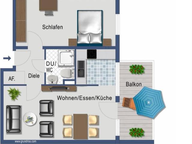 frisch renovierte 2 Raum Wohnung in der City und dennoch ruhig
