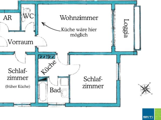 Frühlingstraße: 3 Zimmerwohnung im 2. Og mit Loggia und optionalem Parkplatz