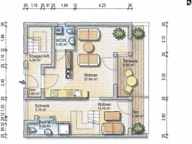 Fünfzimmer Maisonette mit Balkon ab 1. September