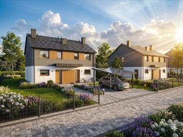Funkcjonalny bliźniak 82,92 m² z ogrzewaniem podłogowym