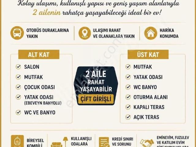 Full Kredi/2 Aile Kalabilir/teraslı/nalan Kaynak Üçler Oo Yakın