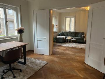 Fully Furnished 3 room apartment with balcony and garden and parking space and garage