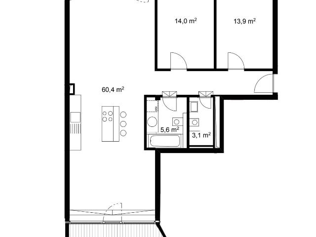 Fully furnished 3 room apartment with 2 balconies and premium kitchen in quiet Friedrichshain, Berlin Amsterdam Apartments for Rent