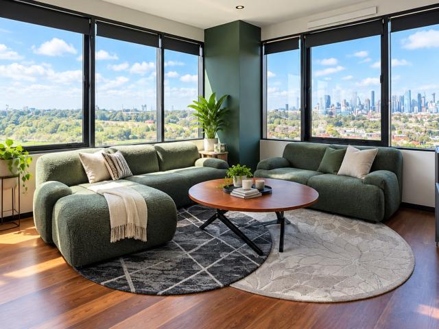 fully furnished freshly renovated apartment on level 12 with city veiws