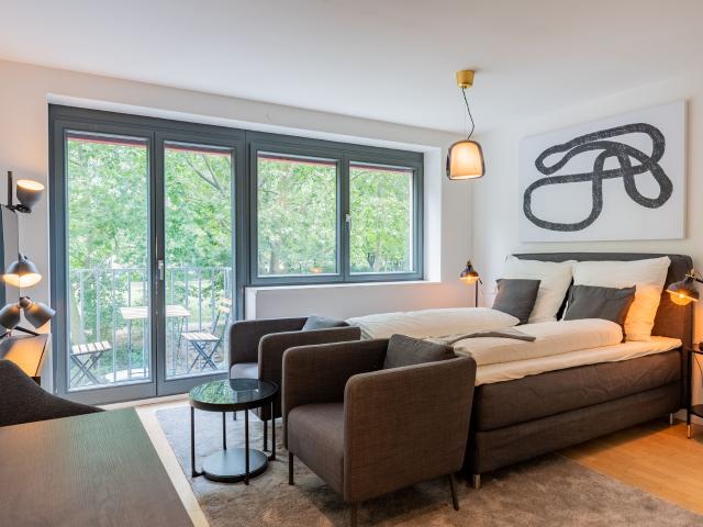 Fully Furnished Studio with South Balcony near Mariannenplatz Kreuzberg