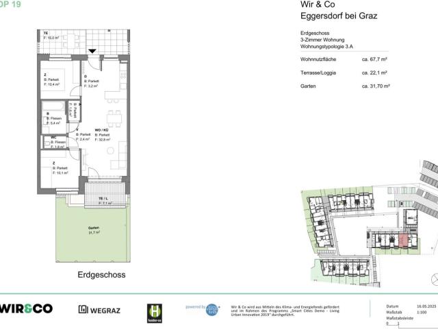 Für Anleger! Vermietete 3 Zimmer Gartenwohnung!