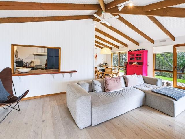 Furnished Coastal Retreat on Expansive Grounds with Tennis Court