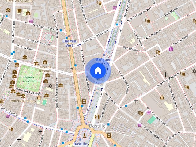 Furnished Apartment rental 1 bedroom 25m² Bastille Paris