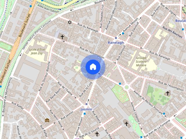 Furnished Apartment rental 1 bedroom 39m² Jasmin / Mozart Paris