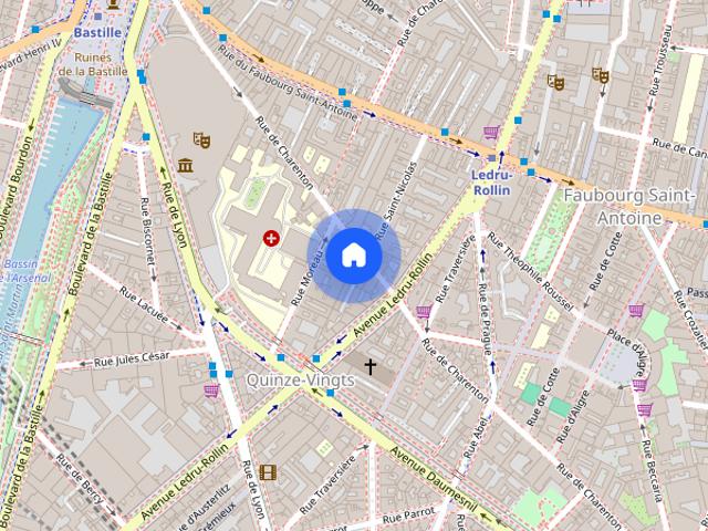 Furnished Apartment rental 1 bedroom 40m² Bastille Paris