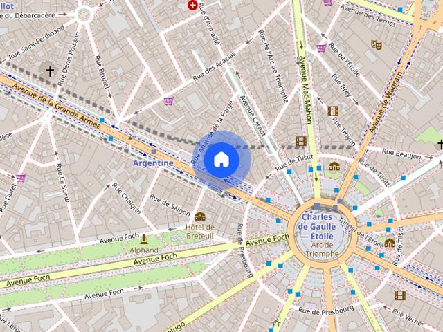Furnished Apartment rental 1 bedroom 45m² Arc de Triomphe Paris
