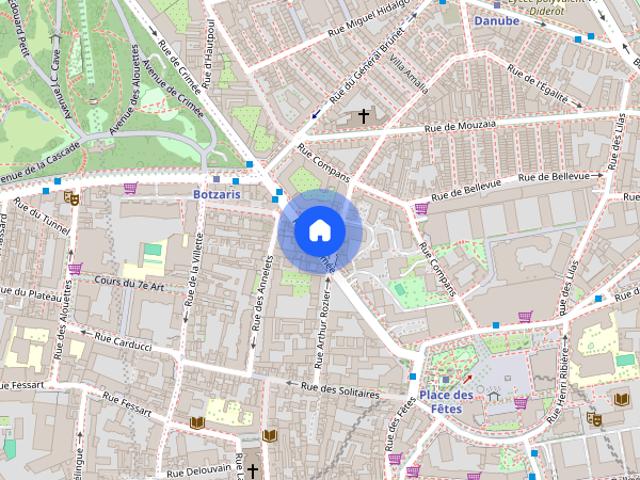 Furnished Apartment rental 1 bedroom 45m² Place des Fêtes Paris