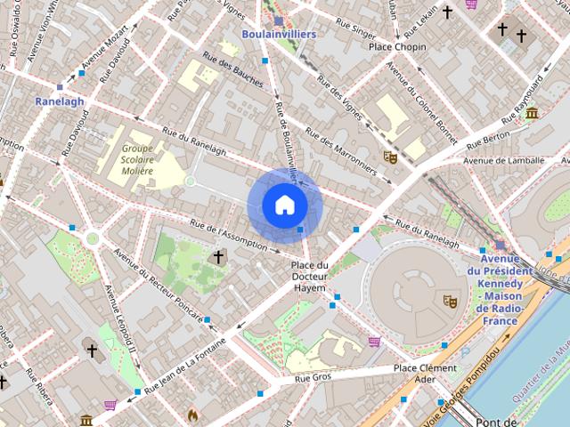 Furnished Apartment rental 1 bedroom 46m² Maison de la Radio Paris